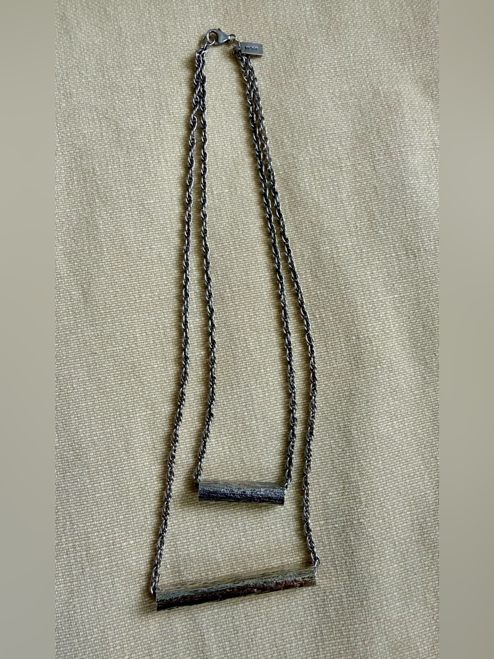 Vintage Rachel Katz Sterling-Style Double Bar Necklace